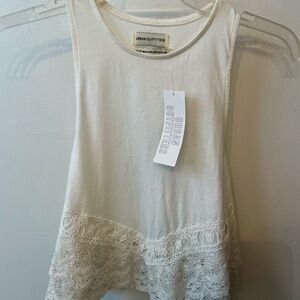 Urban Outfitters White Lace Trim Tank Top NWT